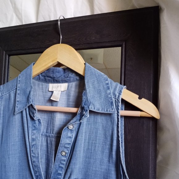 Loft // Blue Sleeveless Dress - Picture 3 of 3